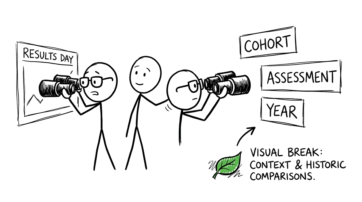 A parent turning the results-day binoculars towards cohort and assessment context