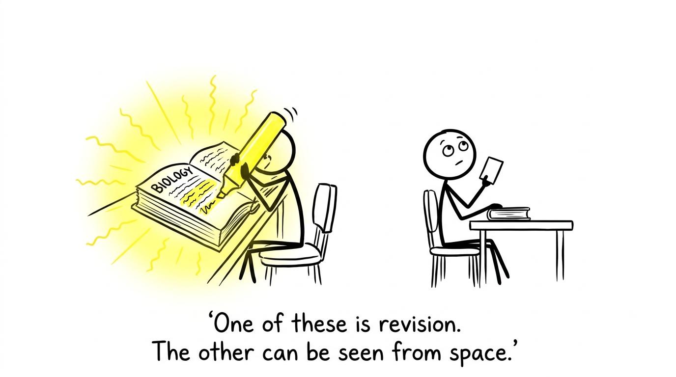 One student highlights so much that the textbook glows while another quietly self-tests