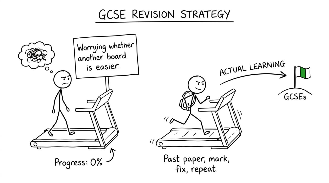 Two revision treadmills show why practice beats worrying about an imaginary easier board