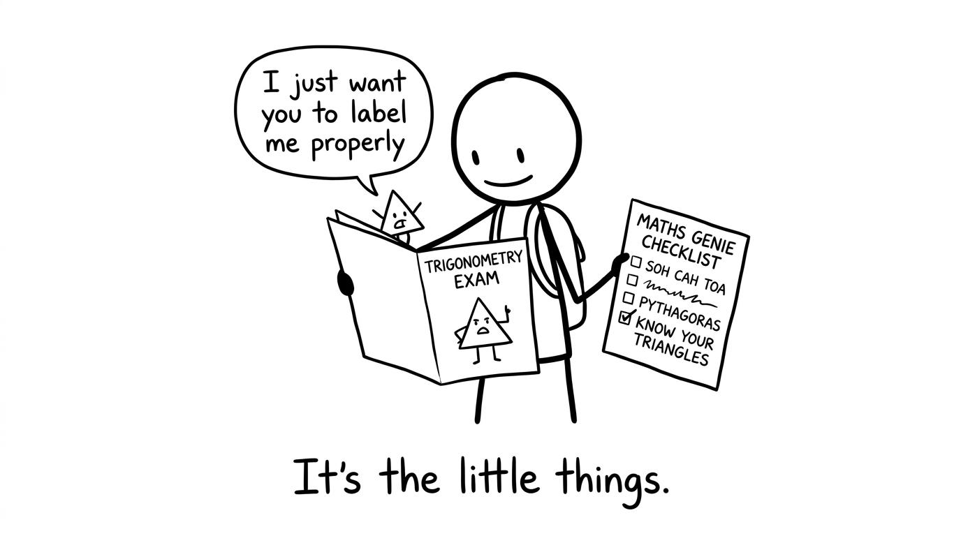 A triangle just wants you to label it properly