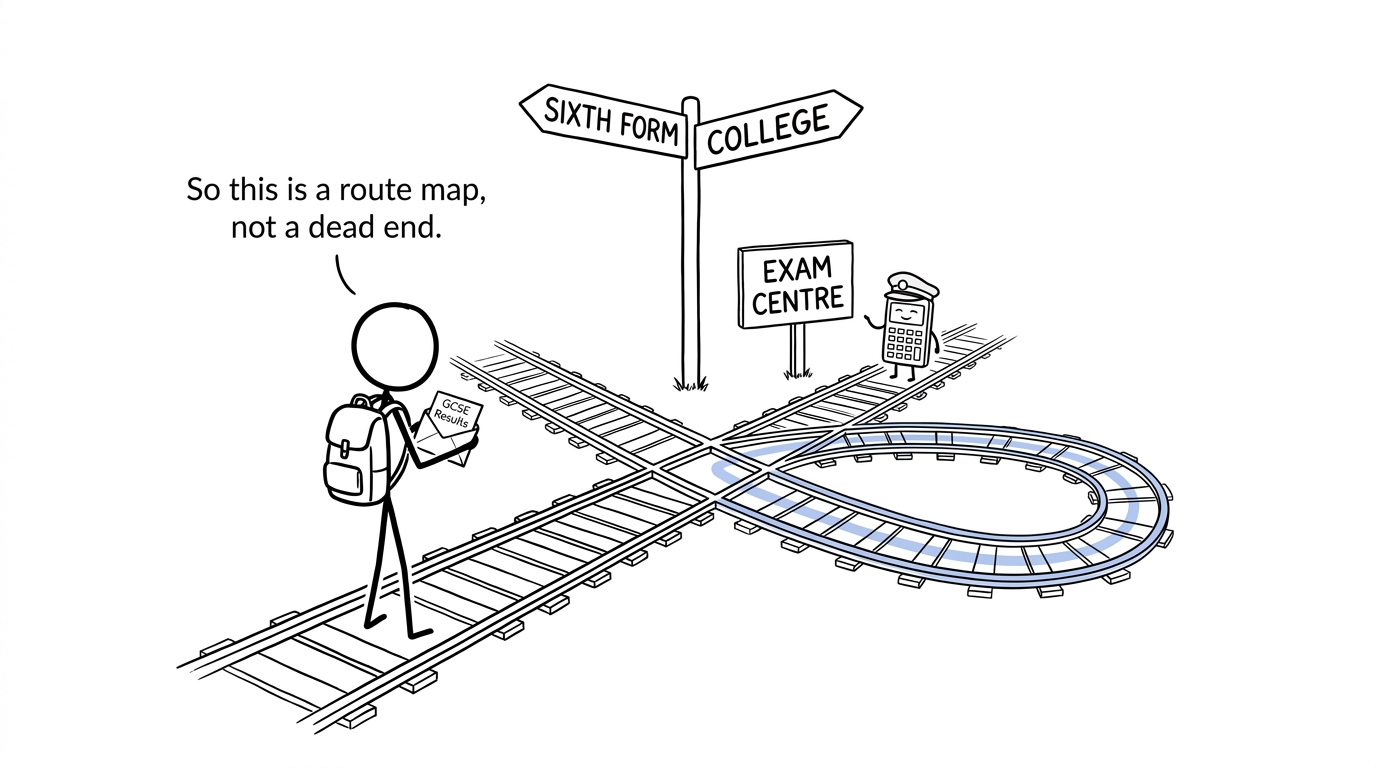 A student discovers that GCSE retake choices form a route map rather than a dead end