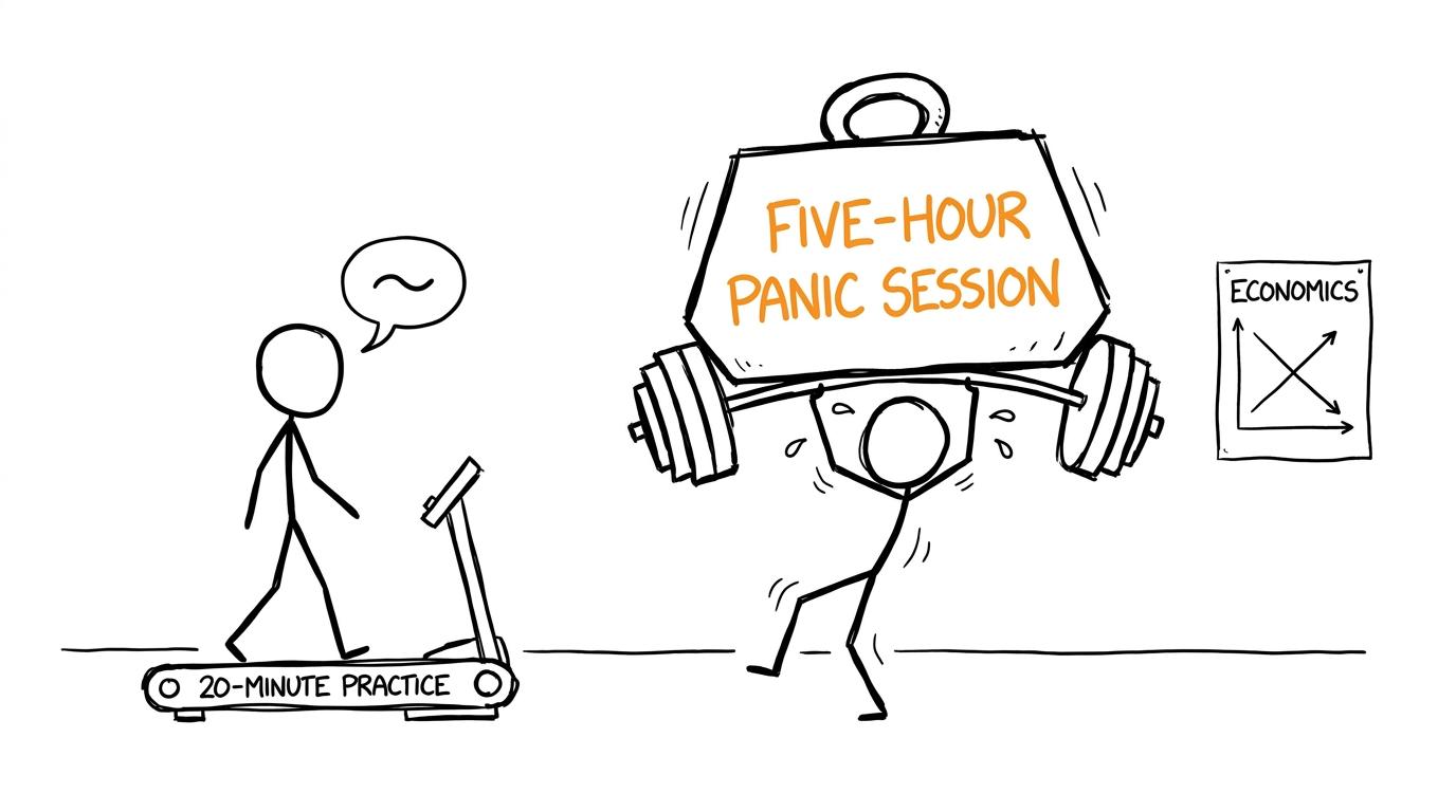 A steady short revision routine beats a giant panic session