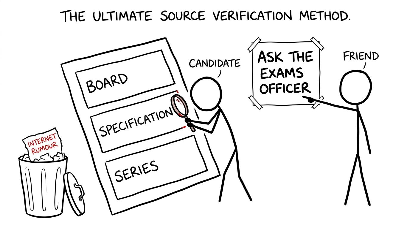 A candidate checking the board, specification and series instead of trusting an internet rumour
