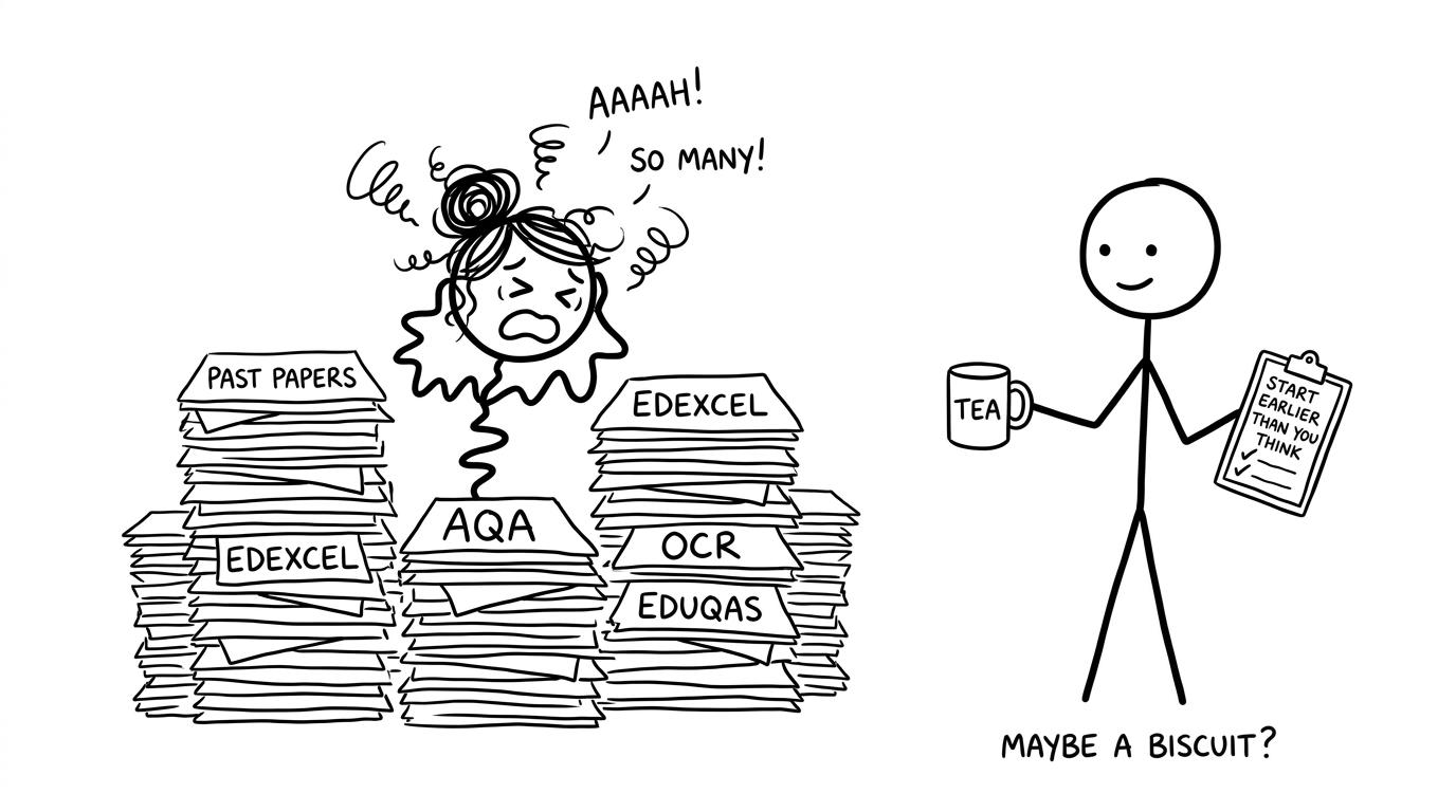 A stressed student and a calm checklist