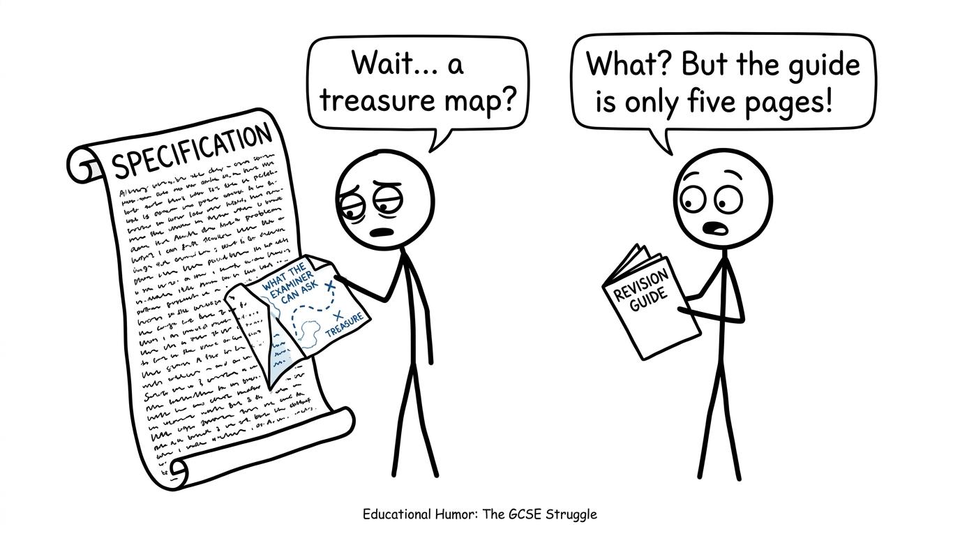 A student discovers a useful treasure map inside an enormous specification document