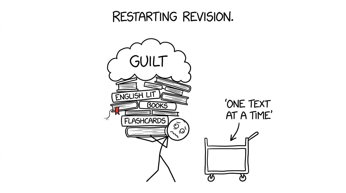 A student uses a one-text-at-a-time trolley instead of carrying every revision worry