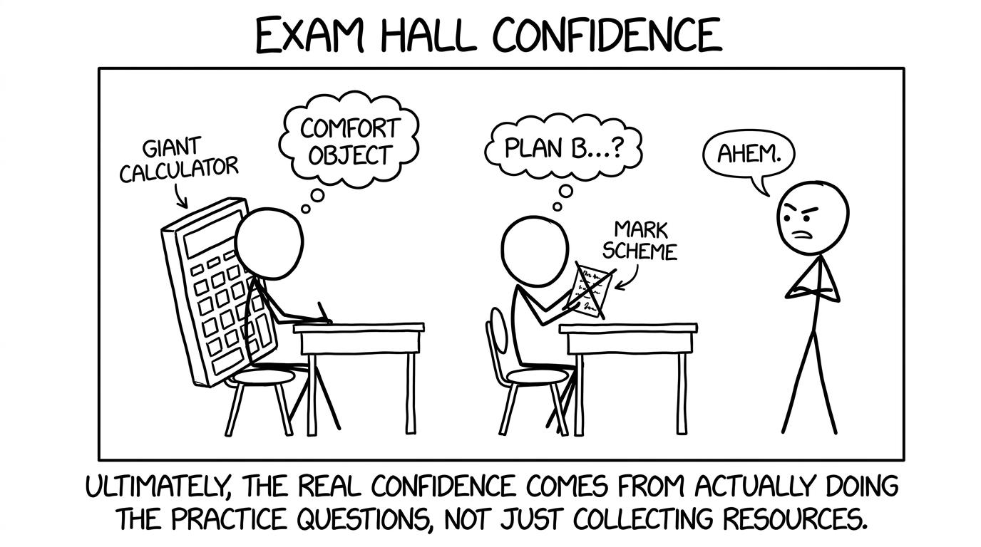 Confidence comes from doing questions, not collecting them