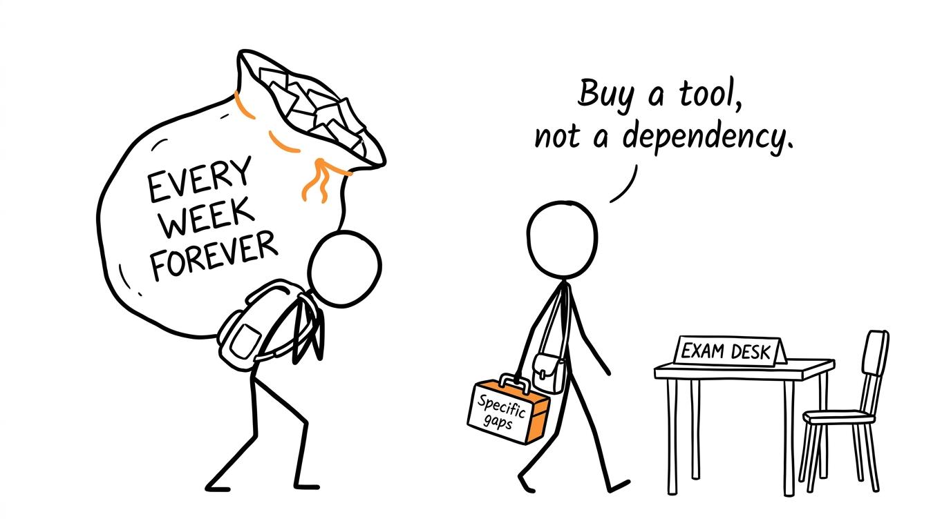 One student carries endless weekly tutoring while another takes a small toolbox for specific gaps