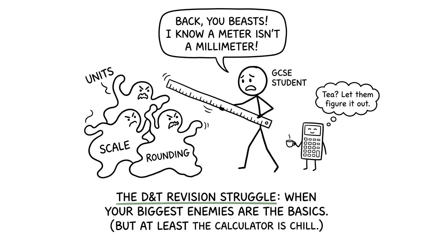 A student confronting units, scale and rounding monsters