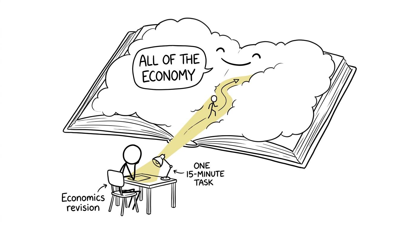 A student uses one small revision task to find a path through the fog of the entire economy