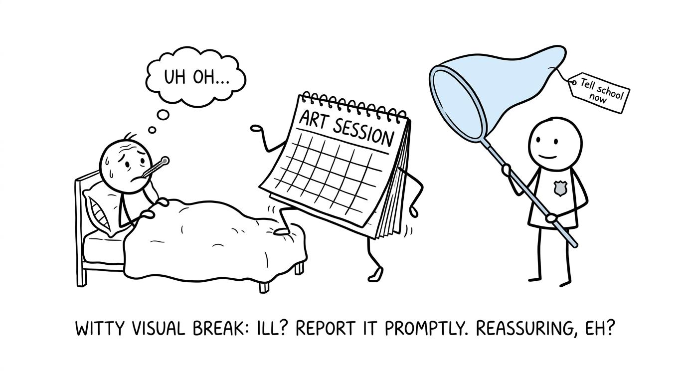 An exams officer catches a runaway assessment calendar after a student reports illness