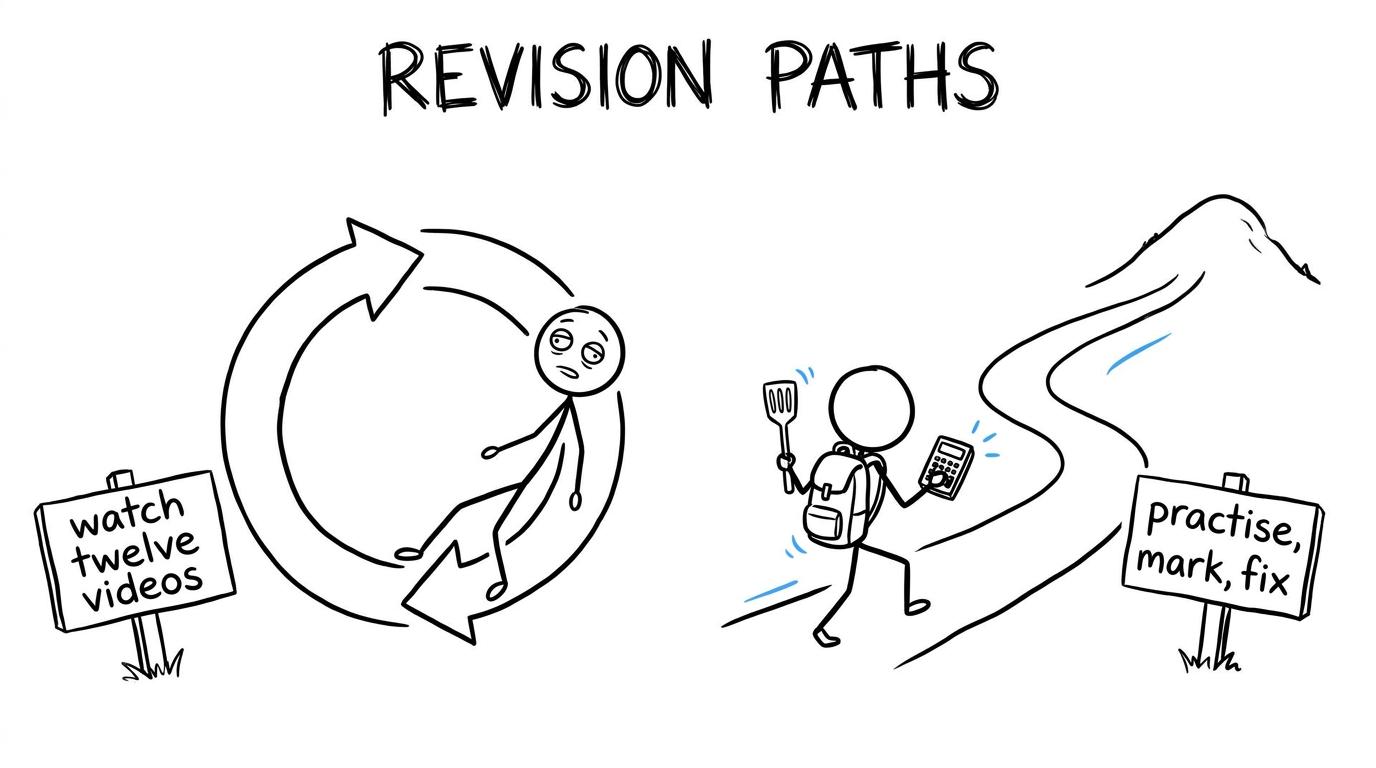 The useful revision path runs through practice, marking and fixing