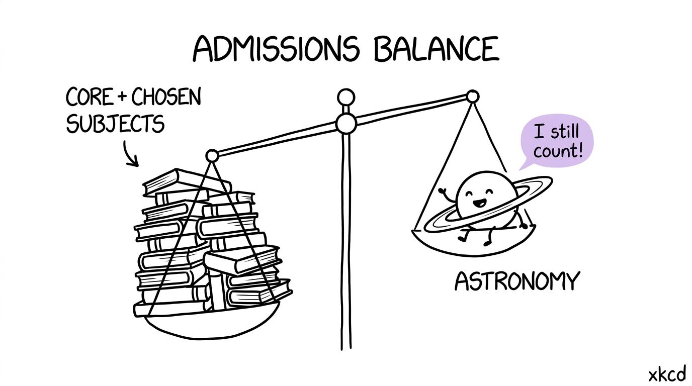 Astronomy cheerfully insists that it still counts beside heavier core subjects