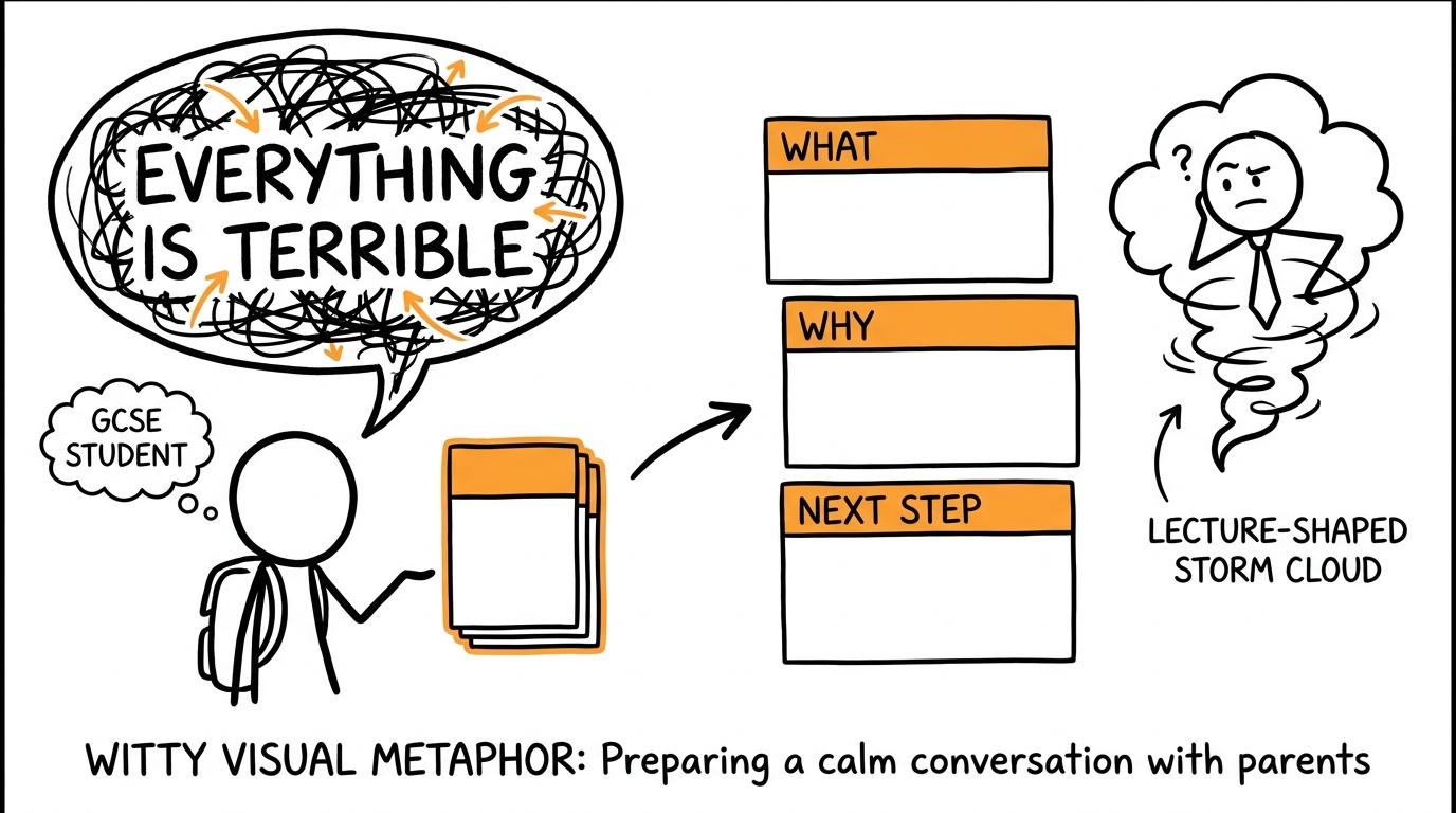A student replaces one enormous worry with three manageable conversation cards