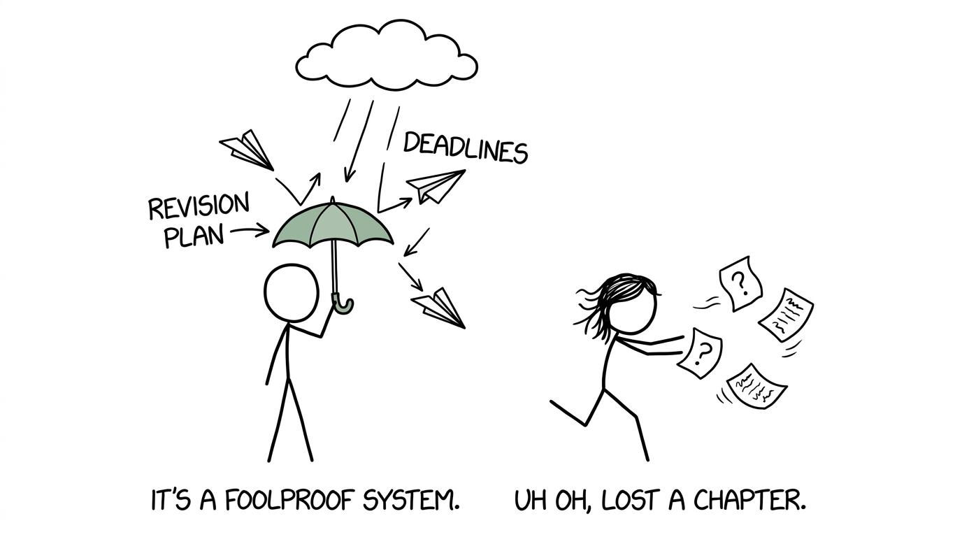 A revision plan turns falling deadlines into manageable paper aeroplanes