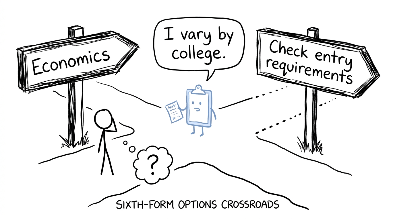 A student discovers that sixth-form entry requirements vary by college