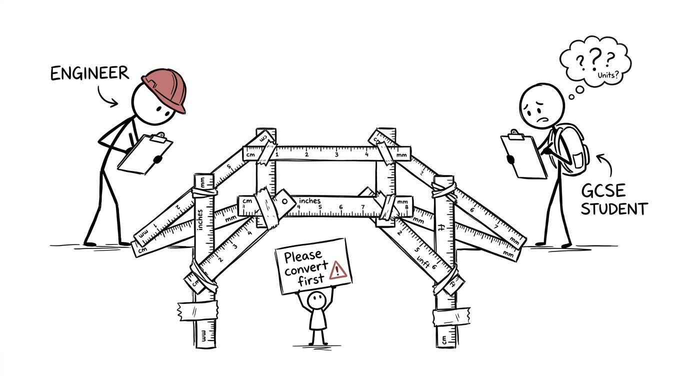 An engineering student receives an urgent reminder about units