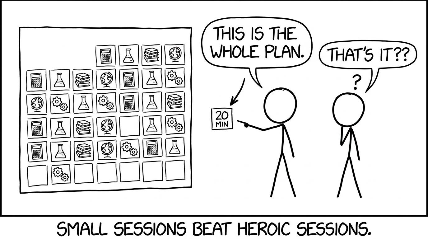 Small sessions beat heroic sessions