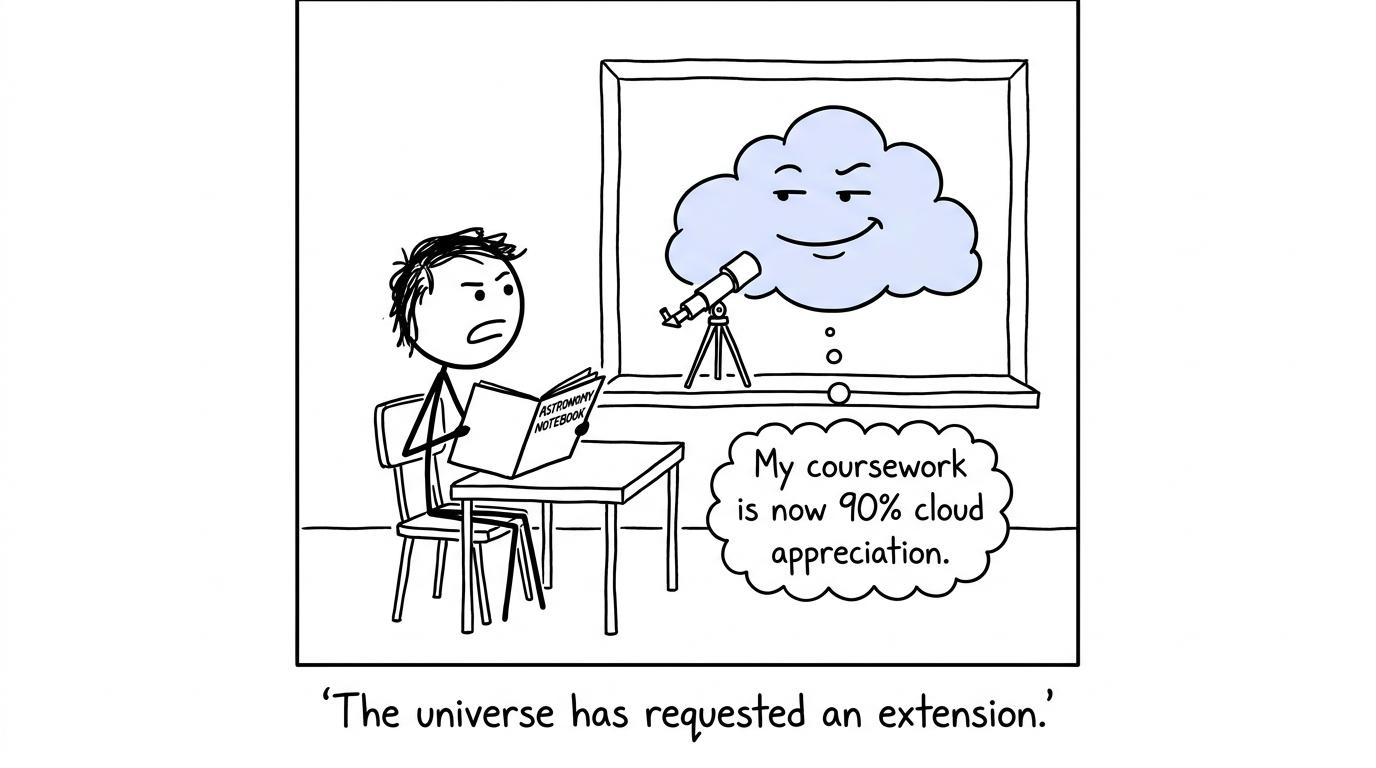 A student discovers that clouds also have deadlines