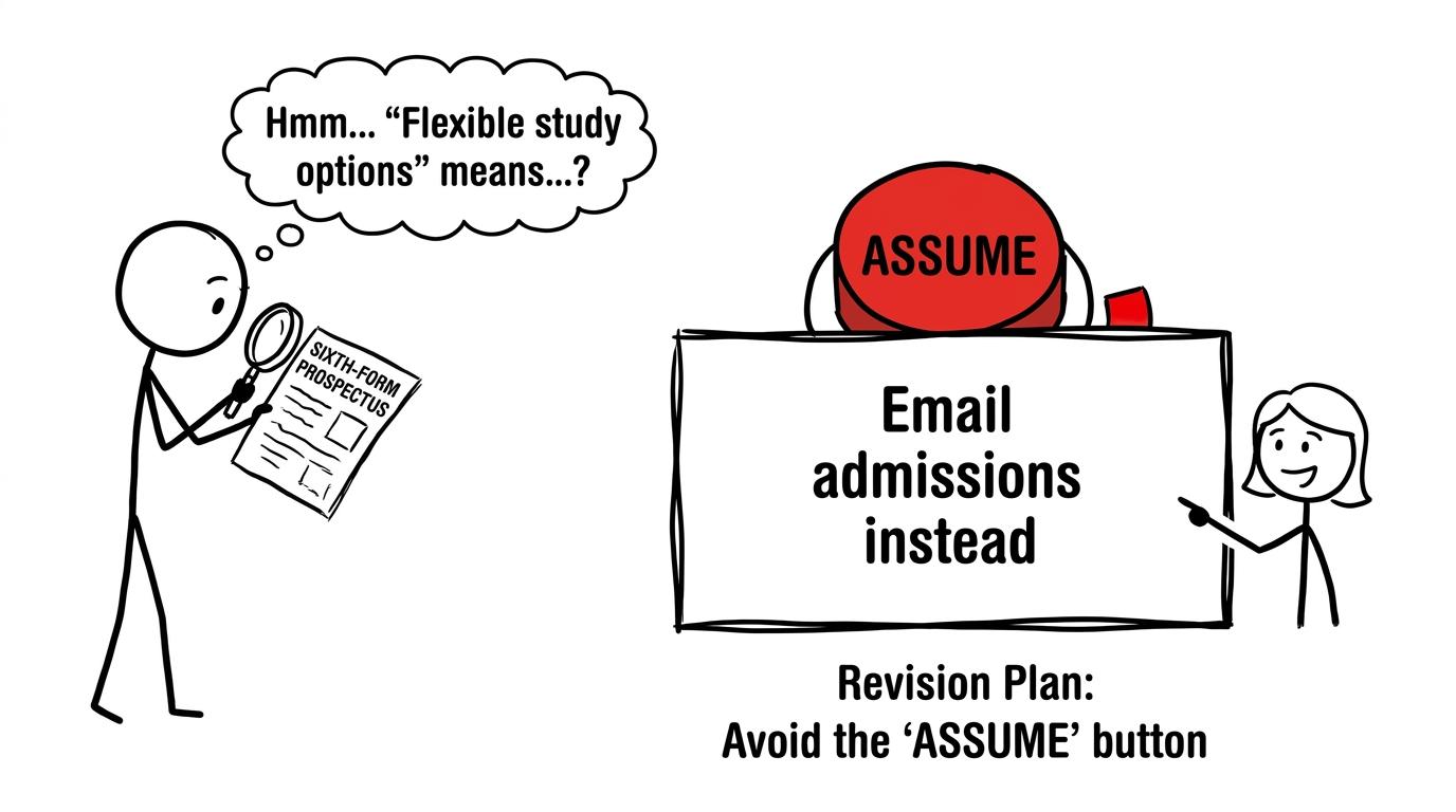 A student choosing to contact admissions instead of assuming