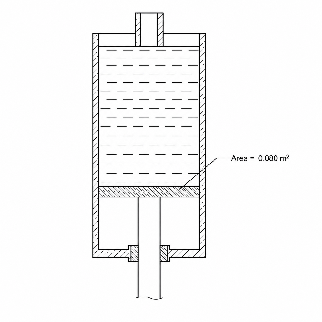 Figure 1: Pressurized hydraulic cylinder filled with fluid.