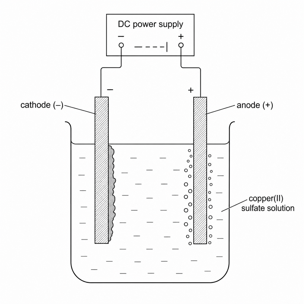 Electrolysis of copper(II) sulfate solution