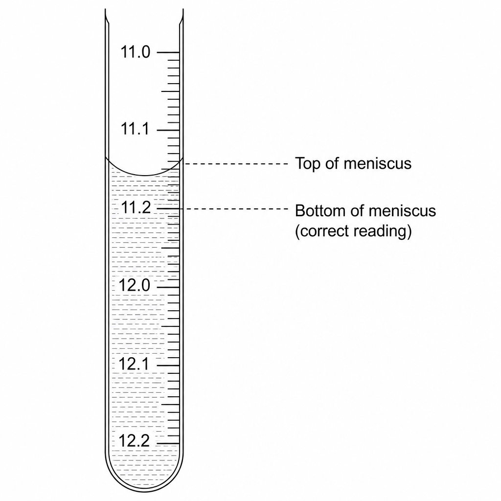 Burette Meniscus Diagram