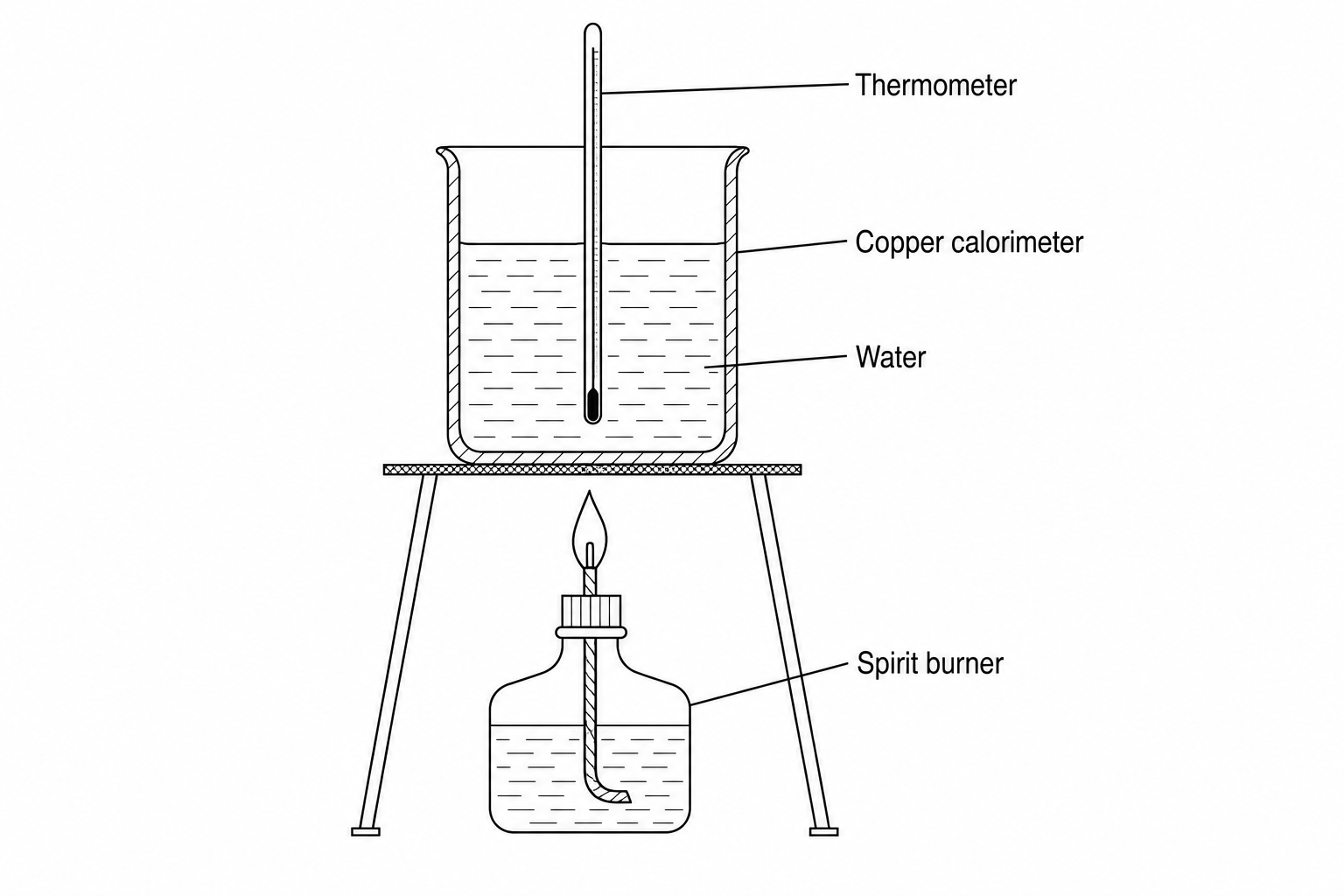 Experimental setup for calorimetry