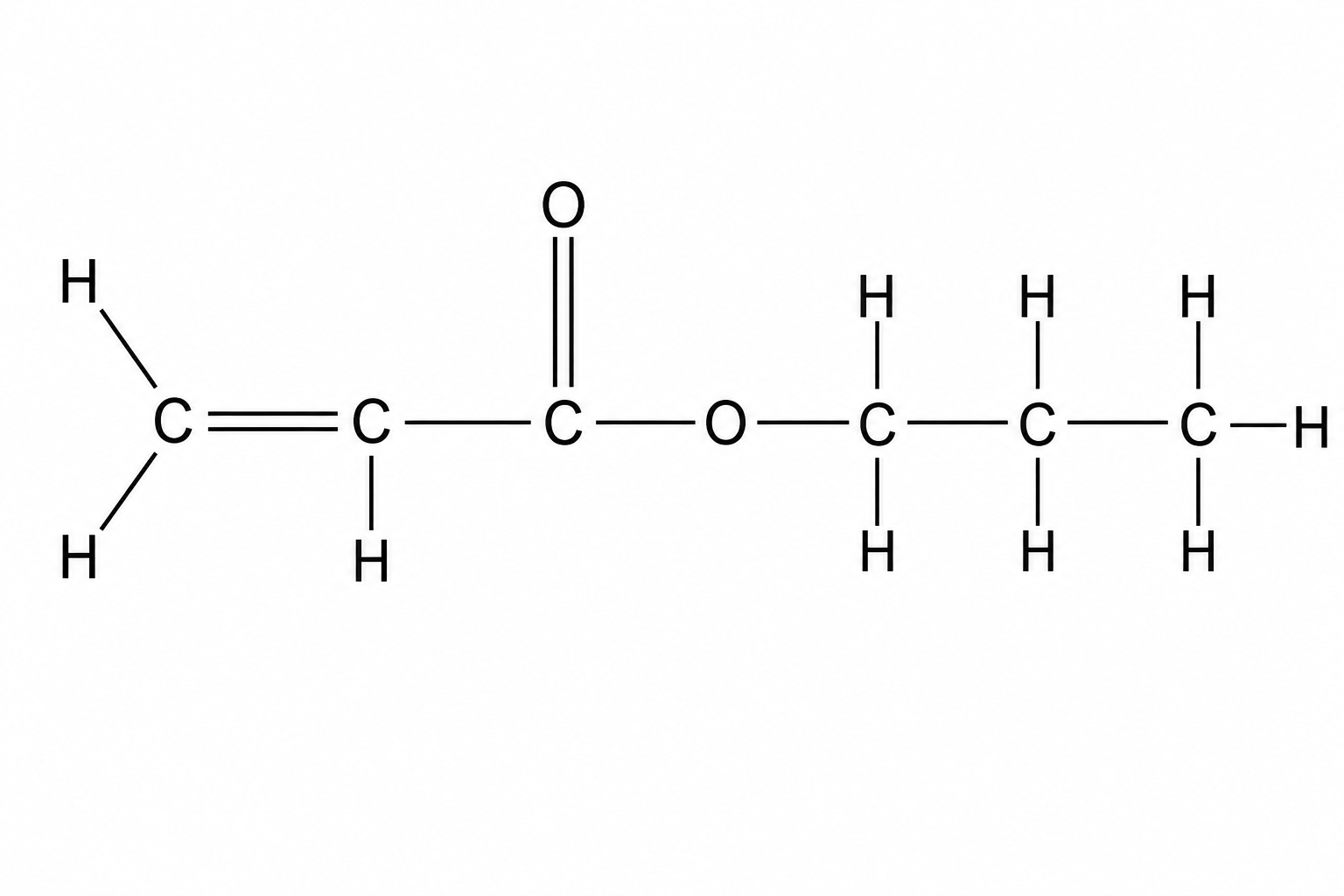 Displayed formula of Compound A (propyl acrylate)