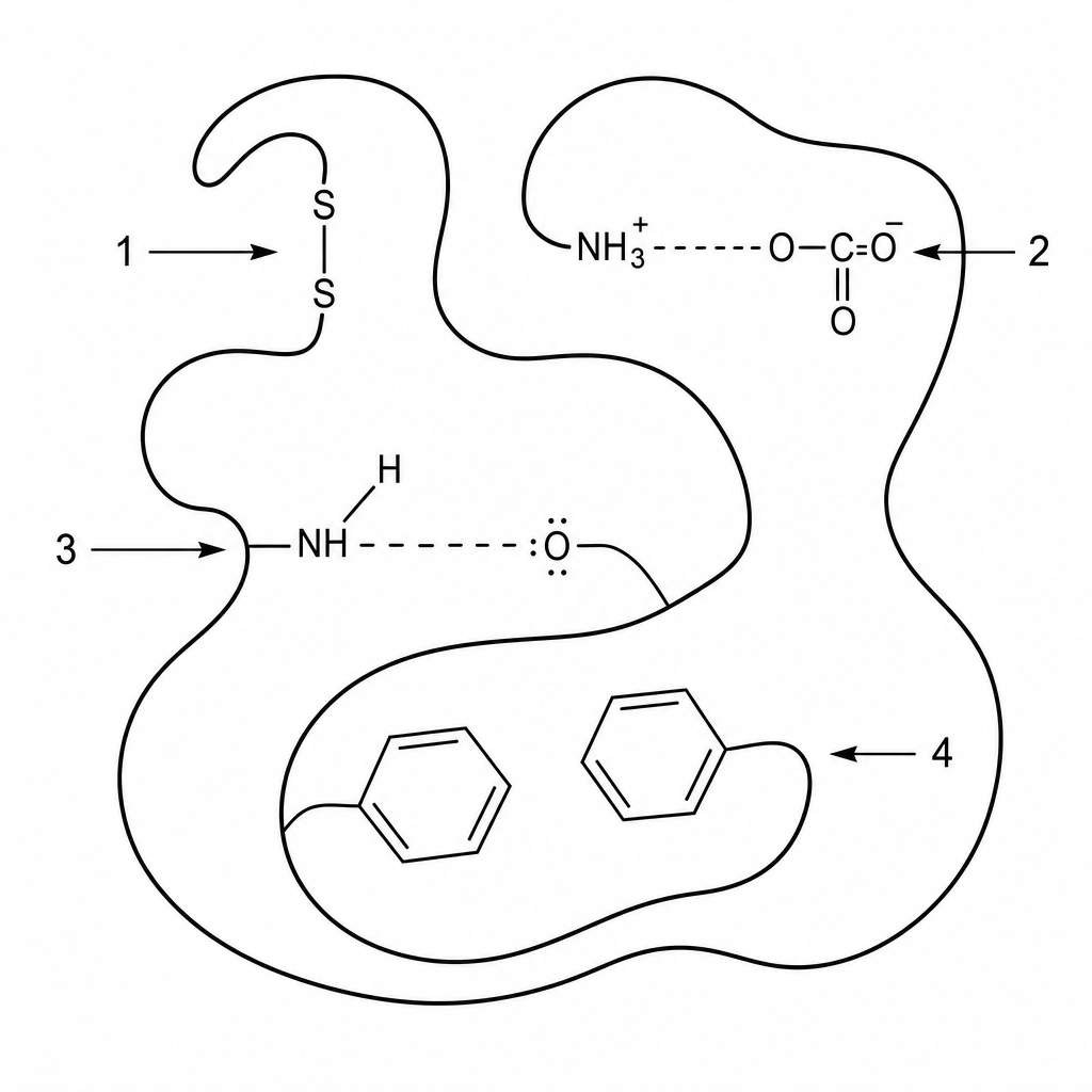 Chemical interactions in tertiary protein structure