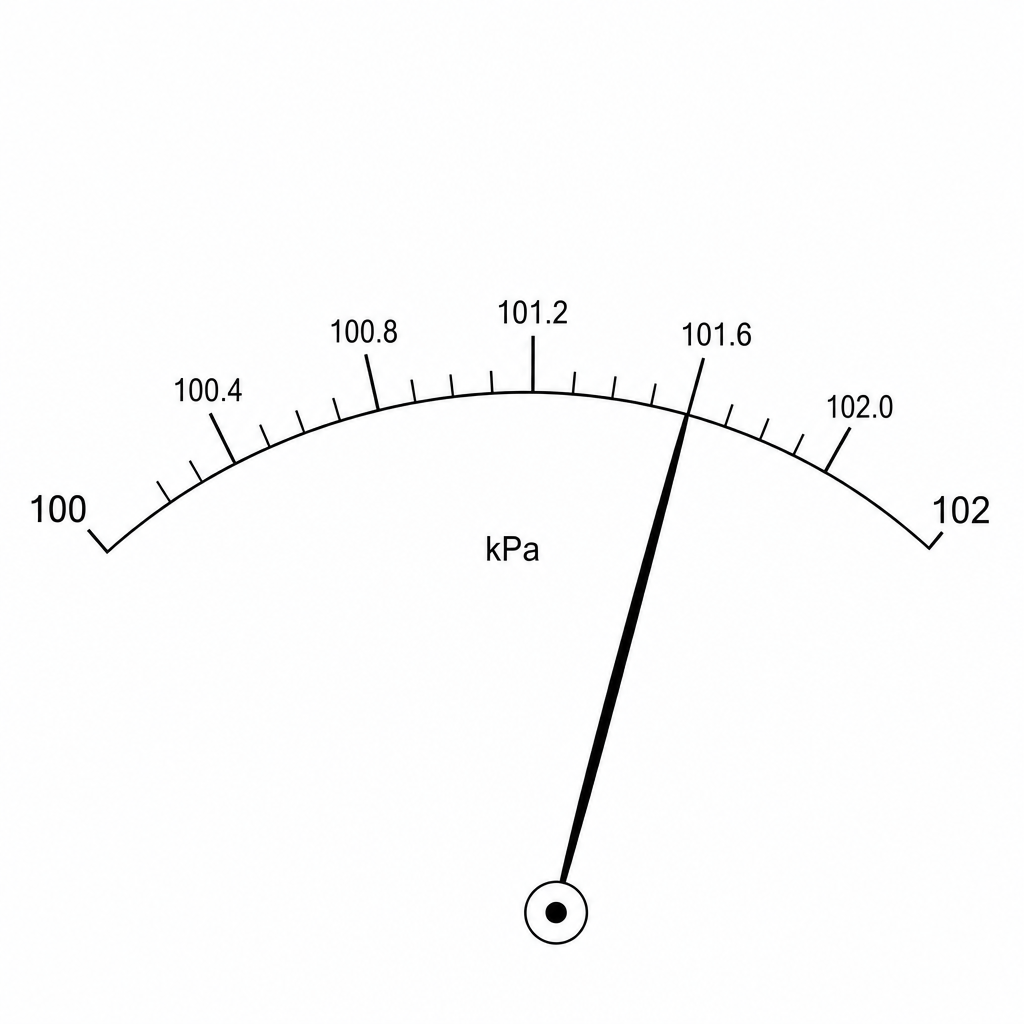 Analogue pressure gauge scale