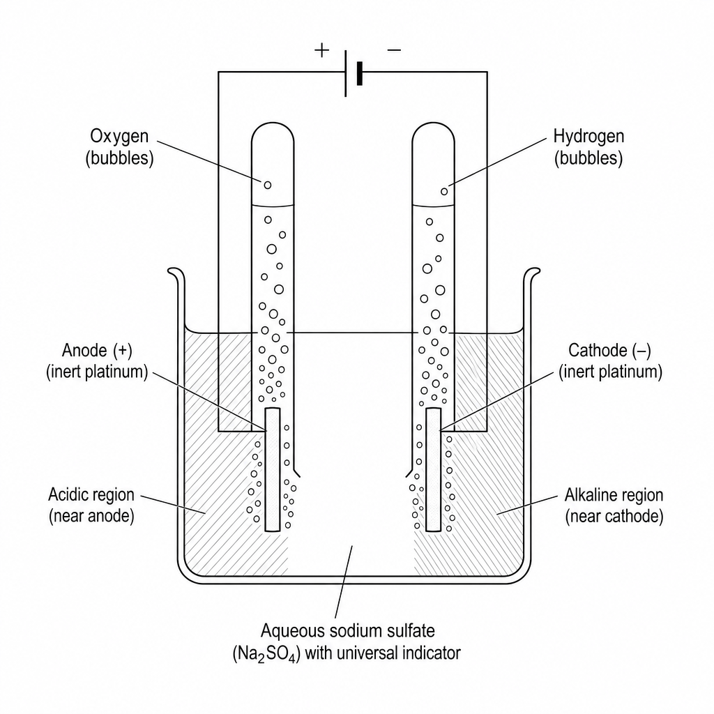 Electrolysis of aqueous sodium sulfate