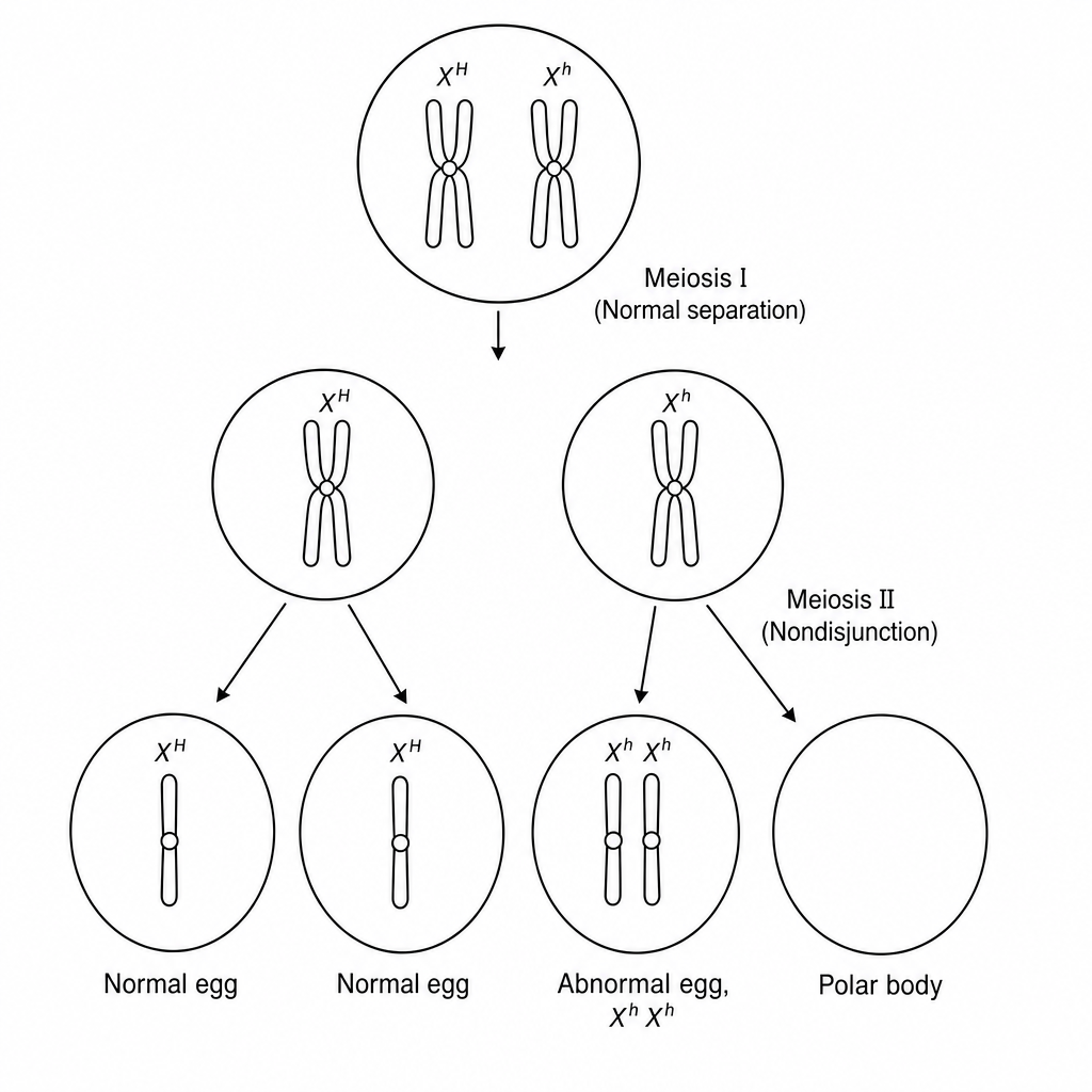 Meiotic nondisjunction diagram