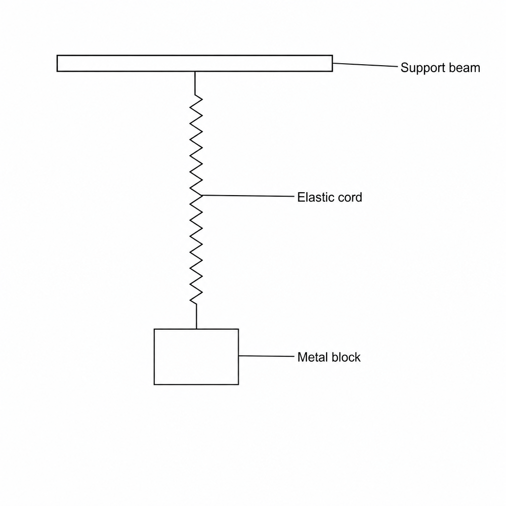 Elastic cord and suspended block diagram