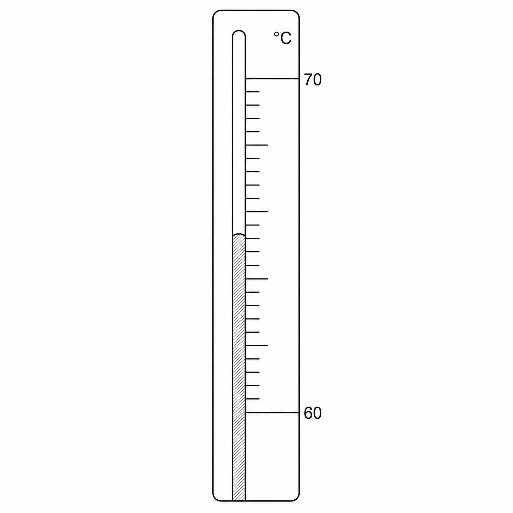 A thermometer reading