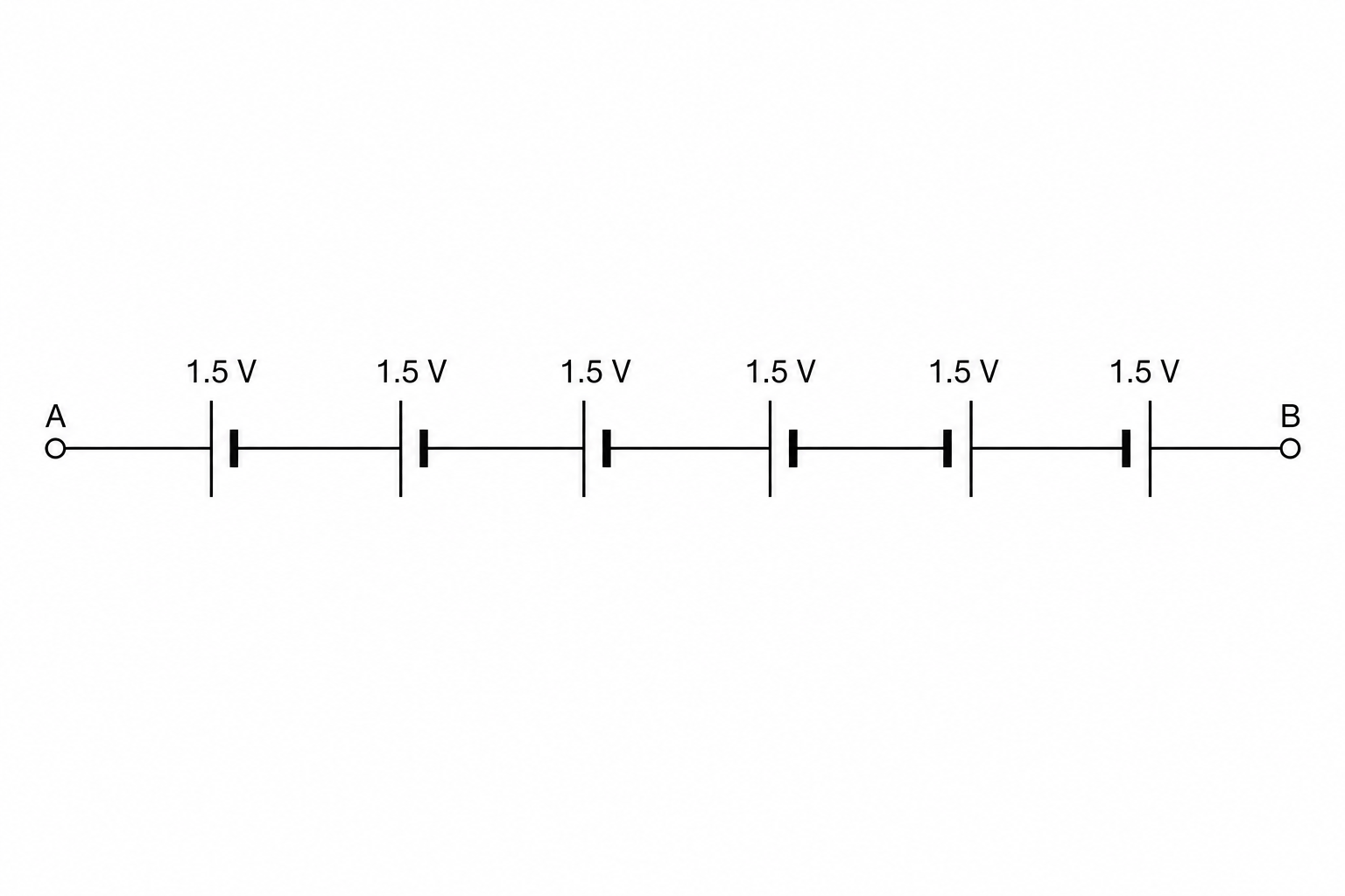 Circuit diagram with six cells