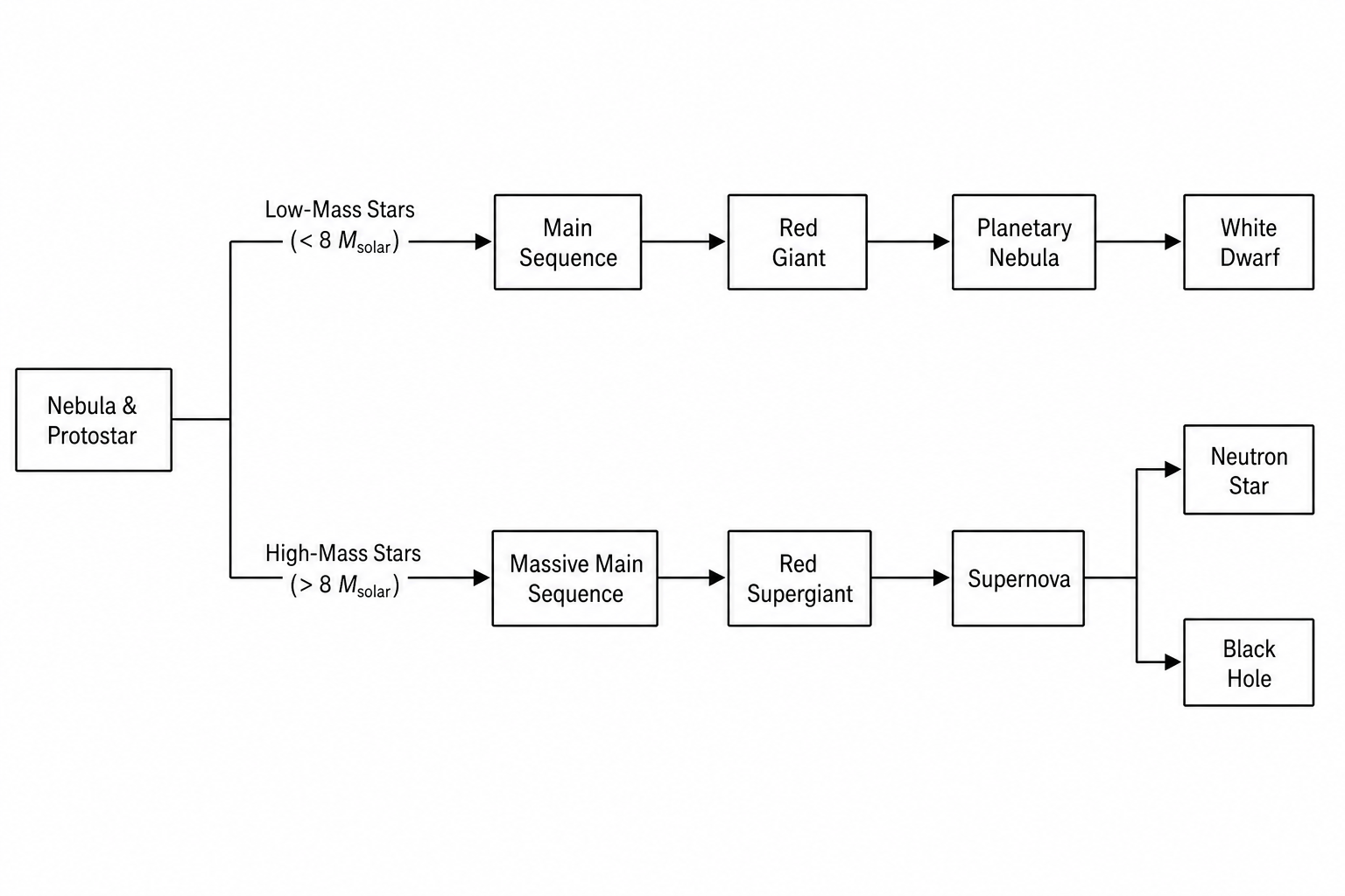 Stellar Evolution Flowchart