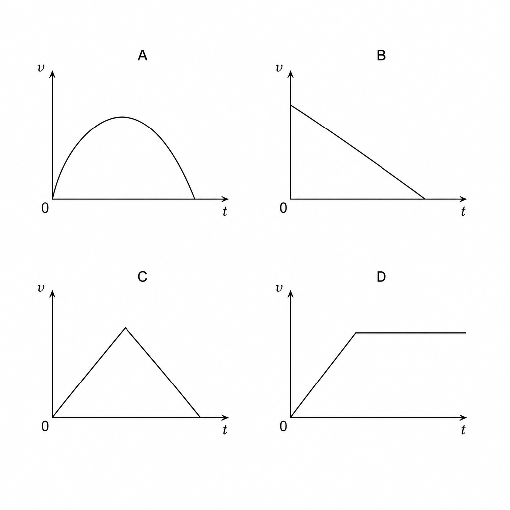 Four velocity-time graphs