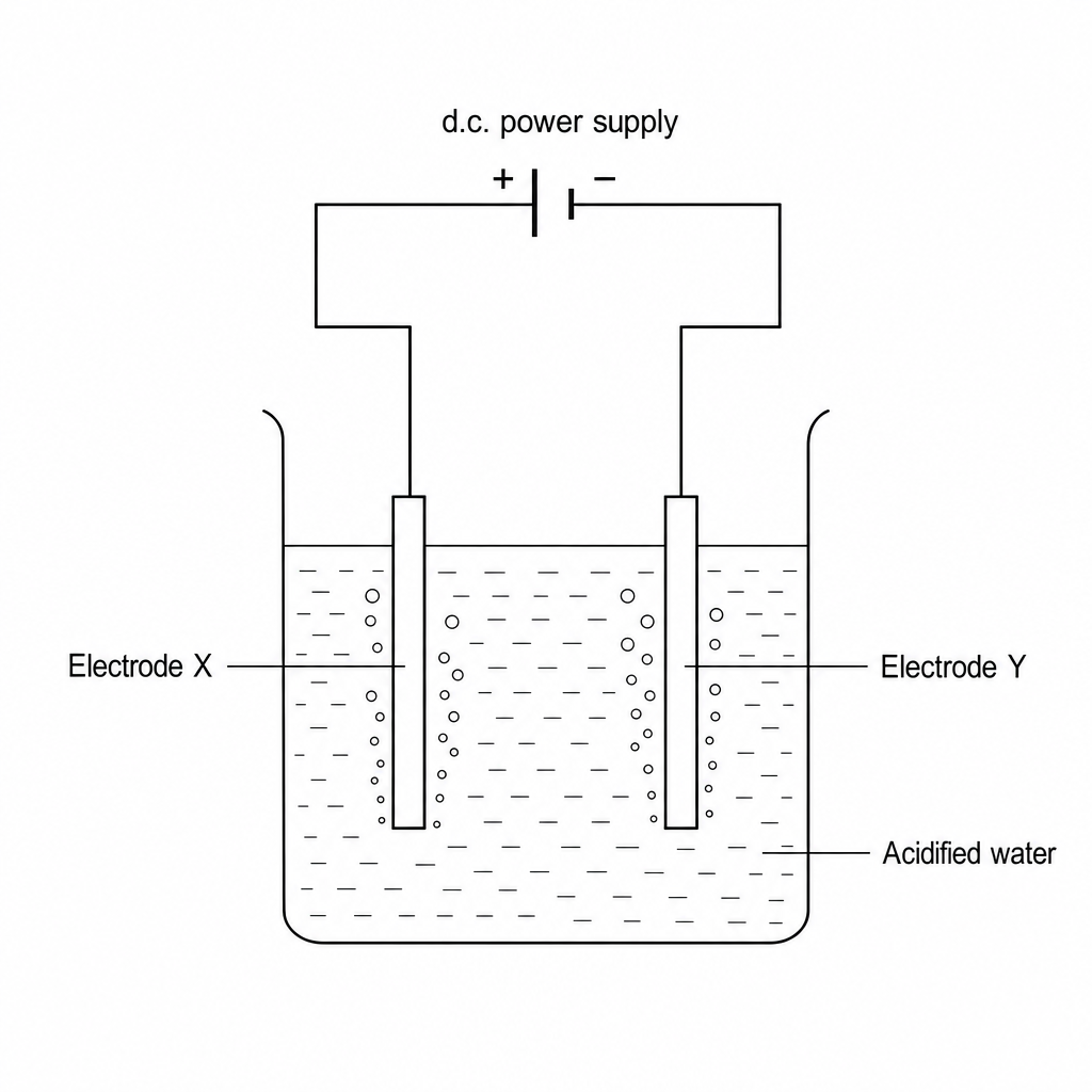 Electrolysis of acidified water