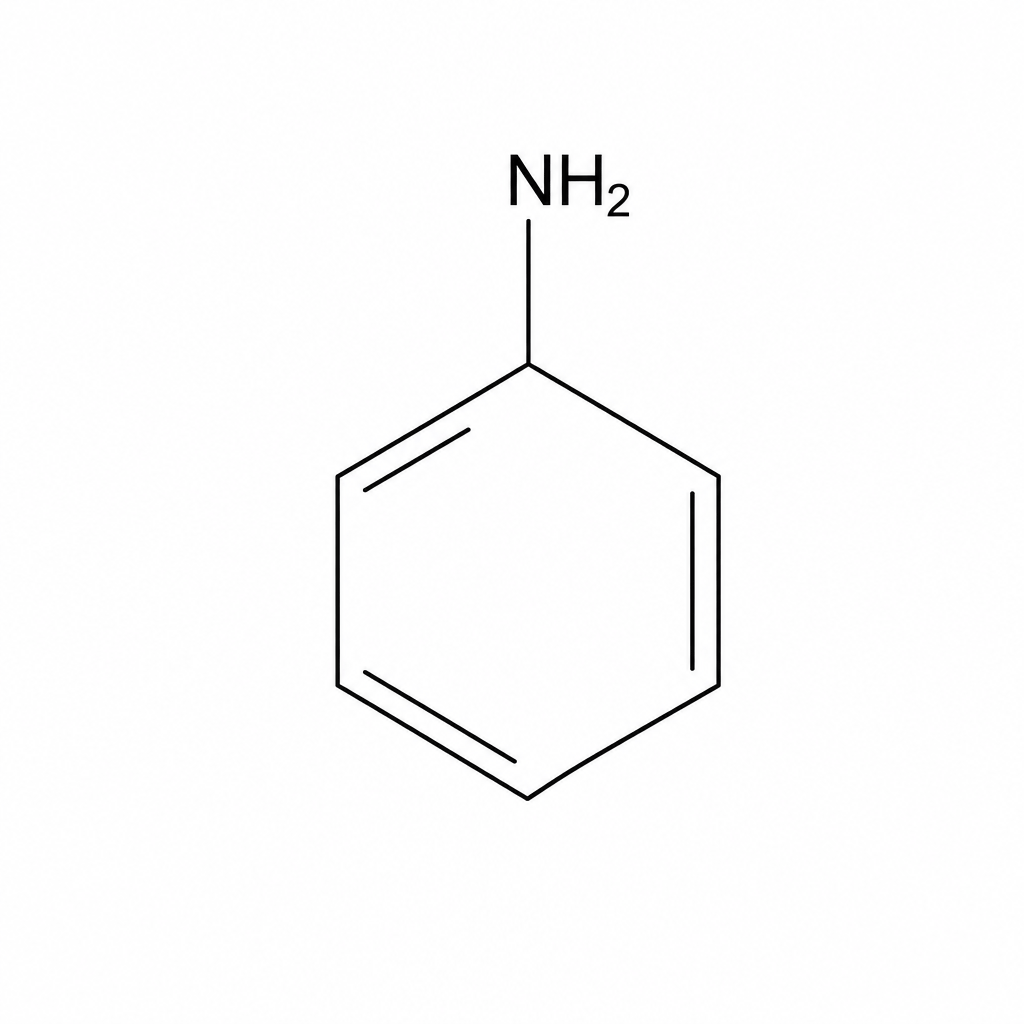 Skeletal structure of phenylamine