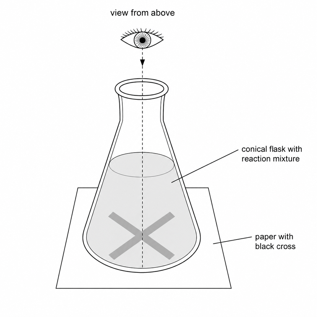 Experimental setup of the disappearing cross reaction