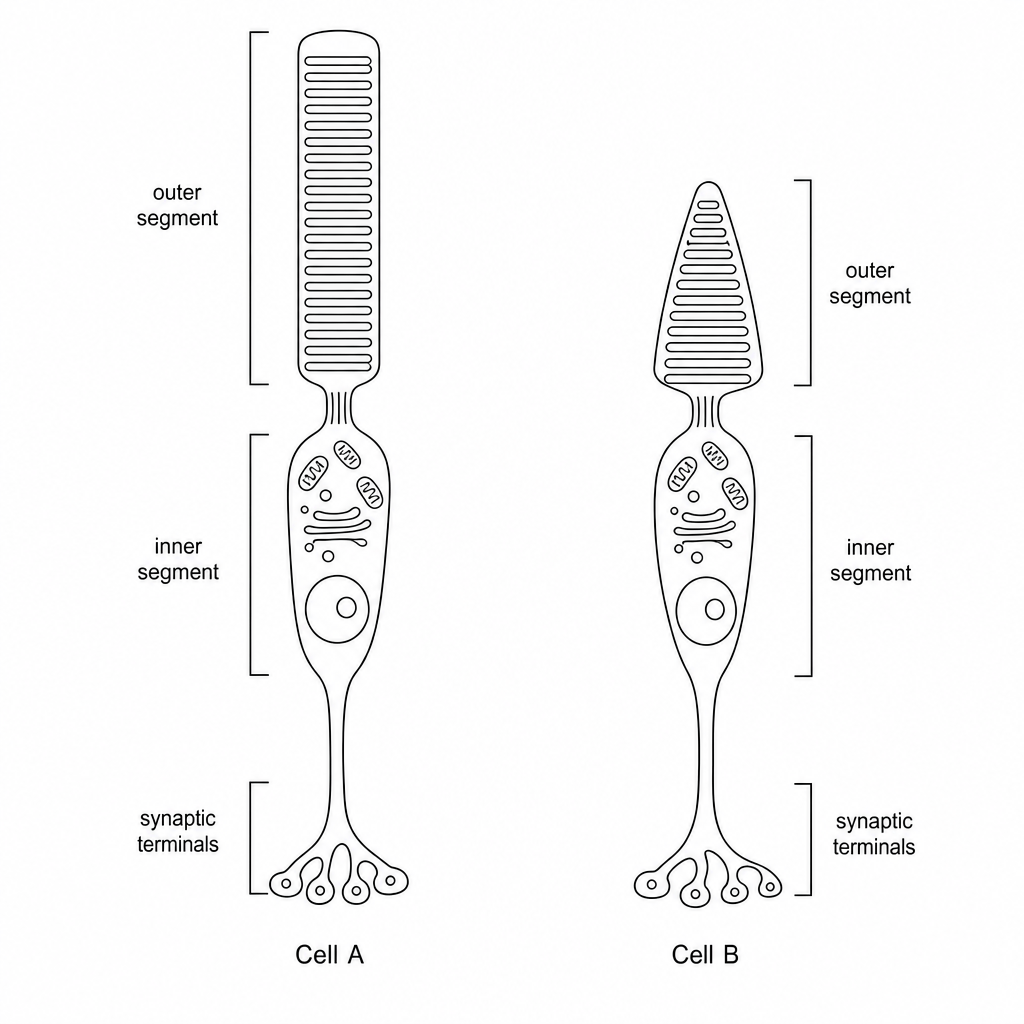 Photoreceptors in the human retina