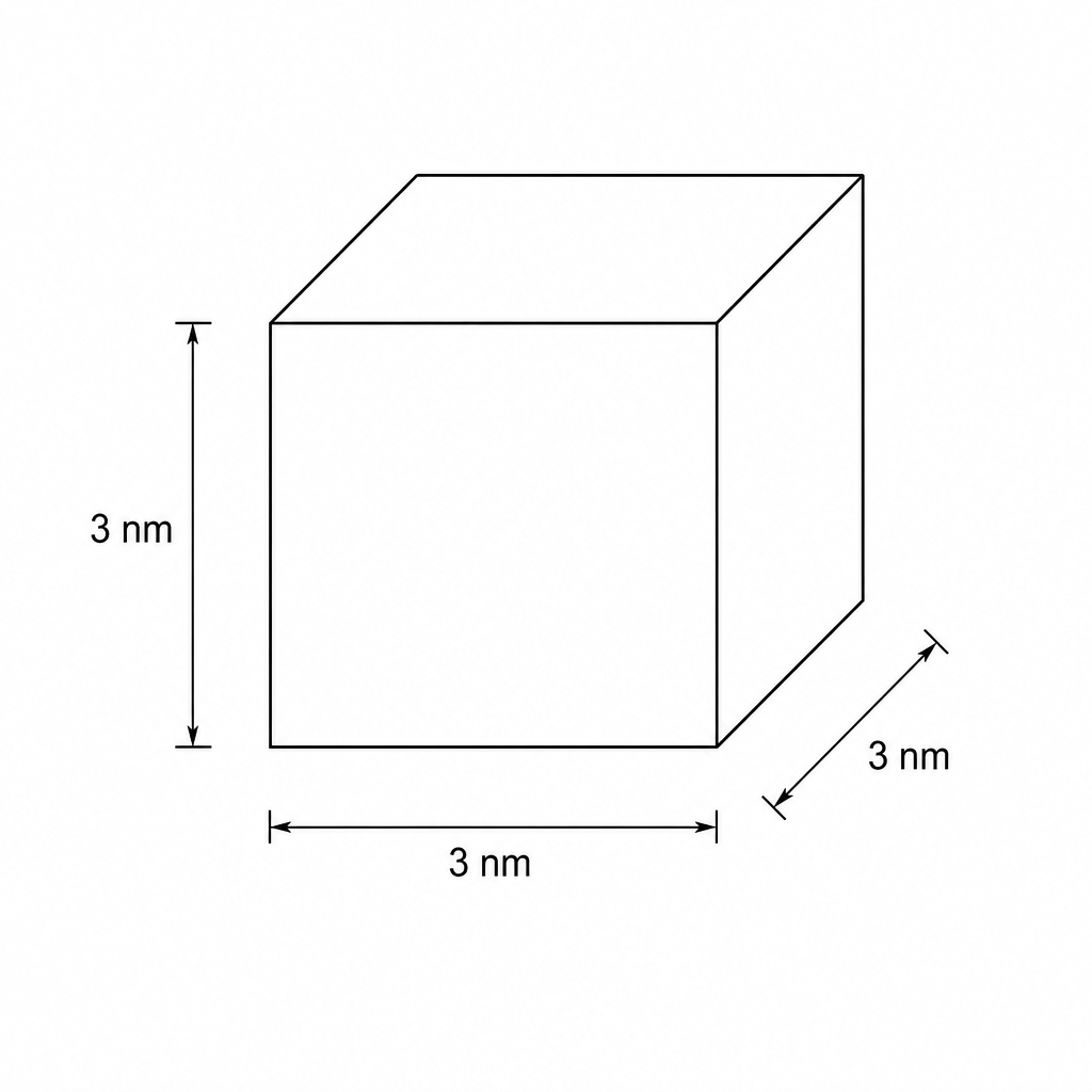 Cubic zinc oxide nanoparticle with side length of 3 nm