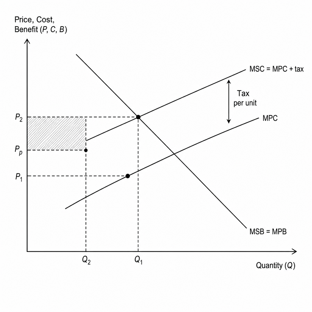 Indirect tax to correct a negative externality