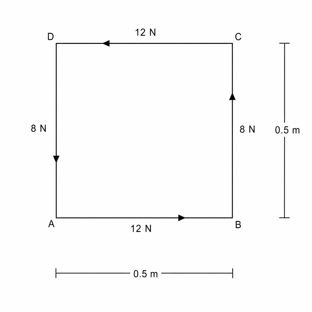 Square plate with forces