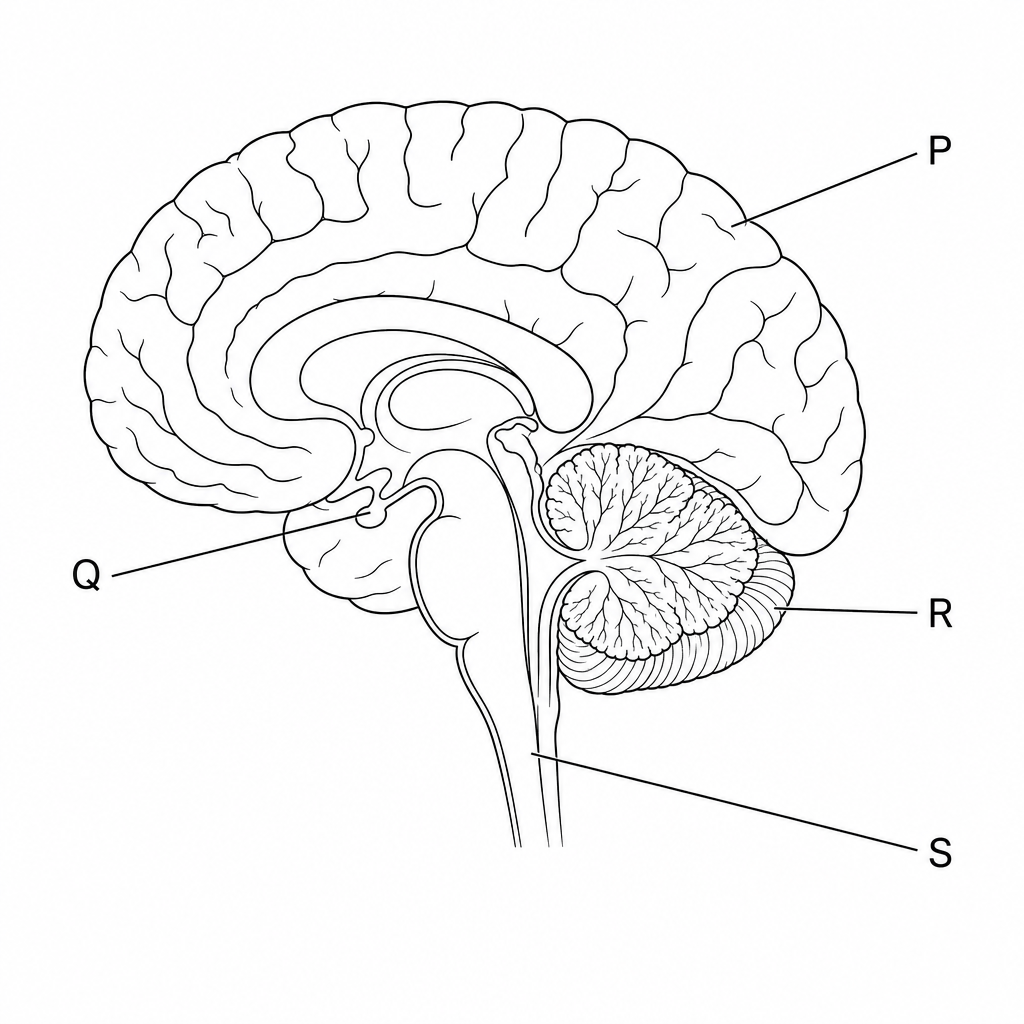 Sagittal section of the human brain