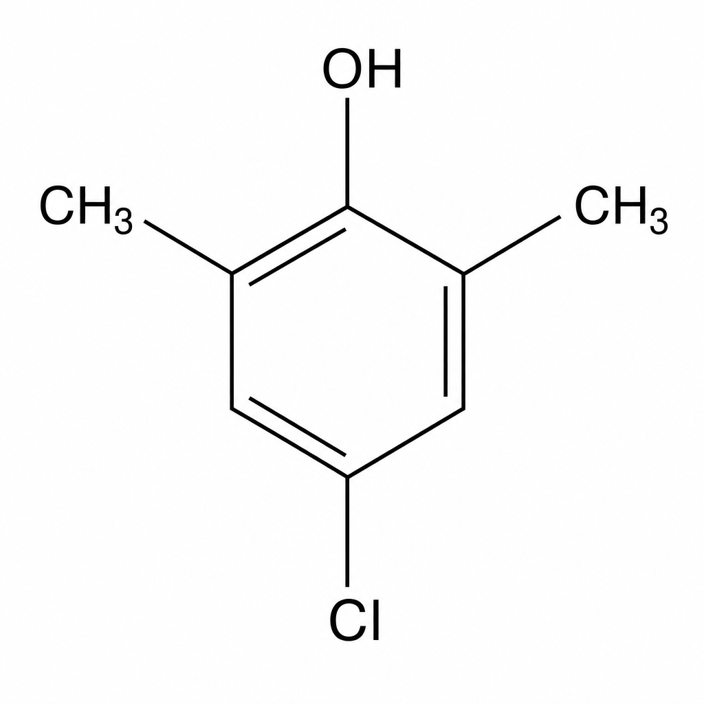 The chemical structure of chloroxylenol.