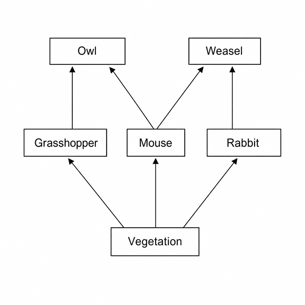 A terrestrial food web diagram