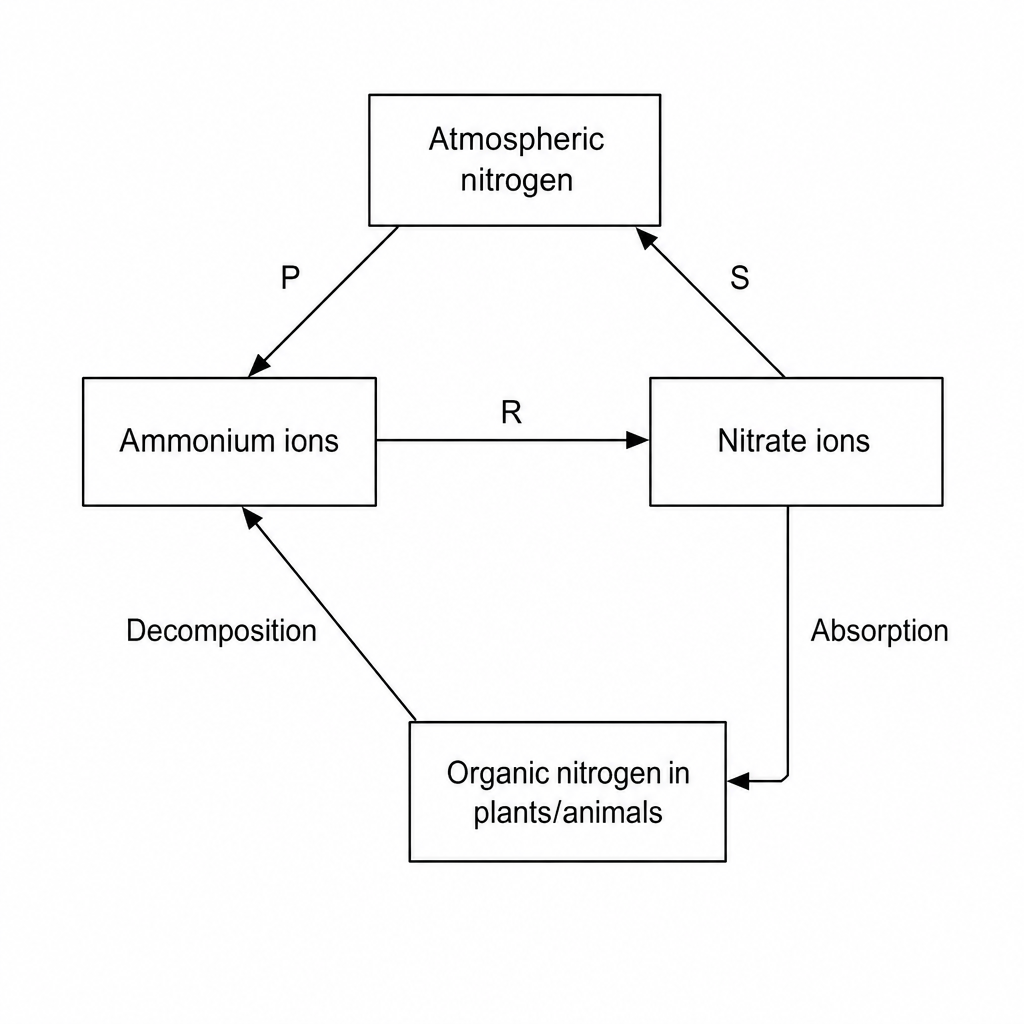 A simplified diagram of the nitrogen cycle