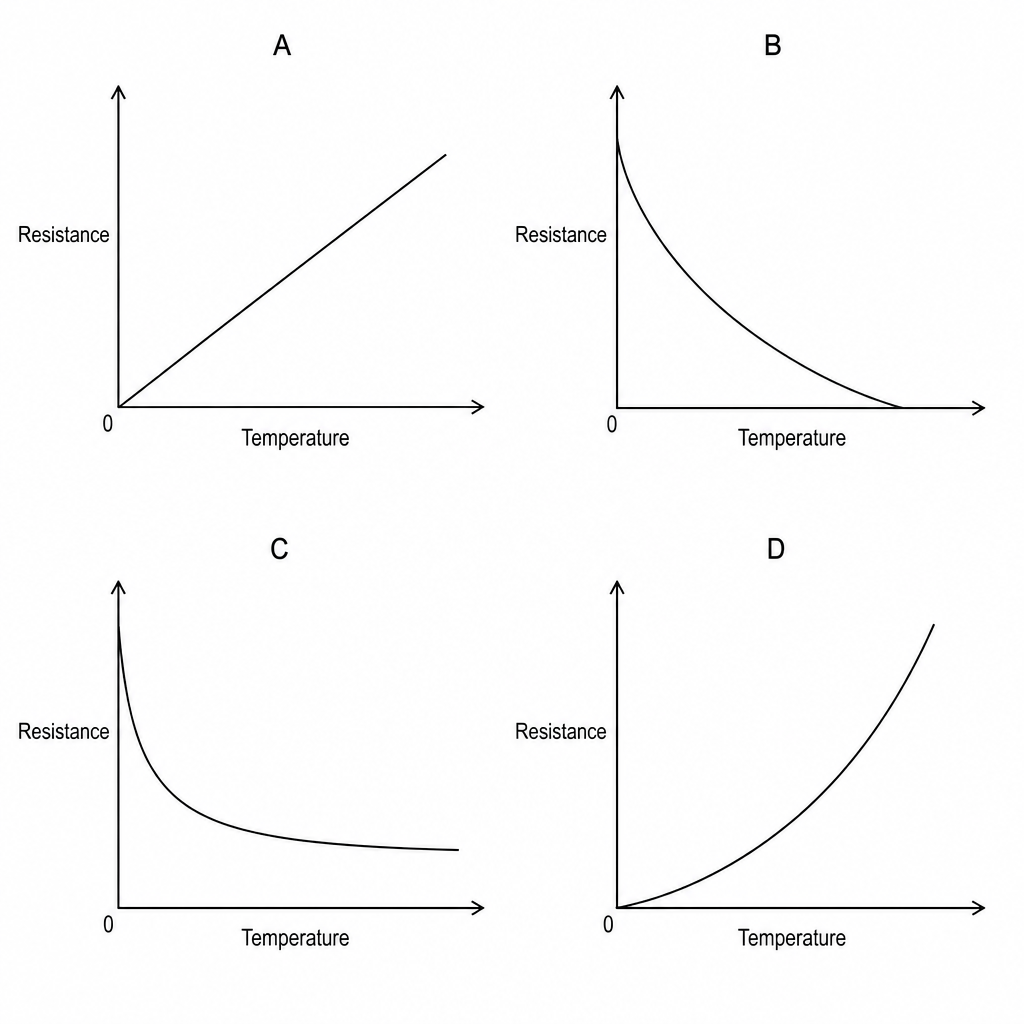 Four graphs showing resistance against temperature
